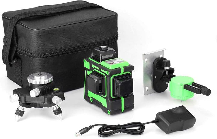 Vislone Kreuzlinienlaser, 3x360° Selbstnivellierender Grüner Laser-Wasserwaage, 3D-Rotationslaser mi