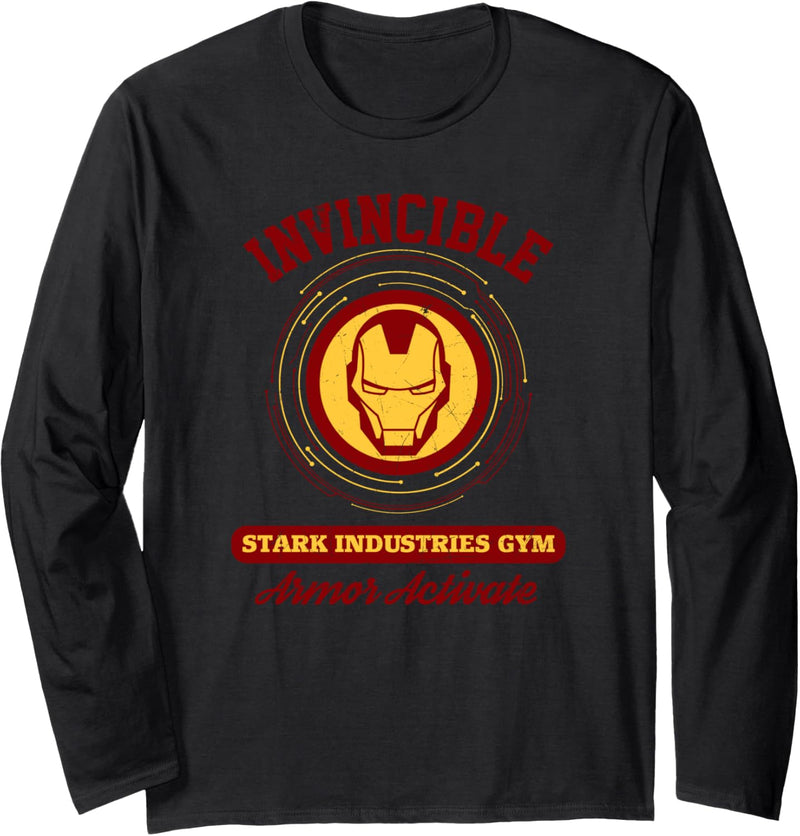 Marvel Iron Man Invincible Stark Industries Gym Langarmshirt
