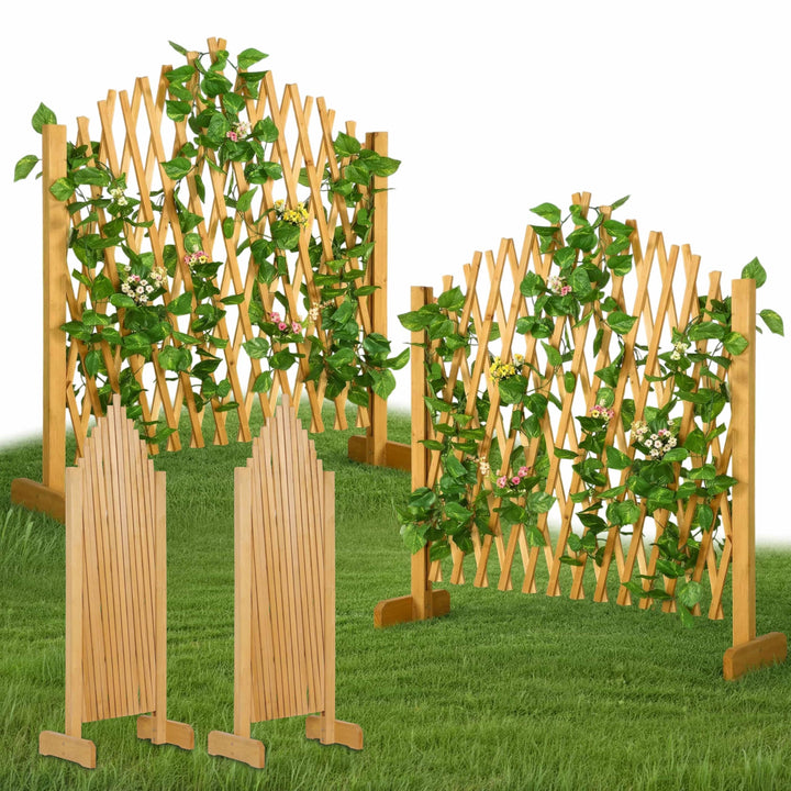 GARDEBRUK® 2er Set Rankgitter Gartenzaun bis 200cm ausziehbar faltbar Garten Balkon Spalier Rankhilf