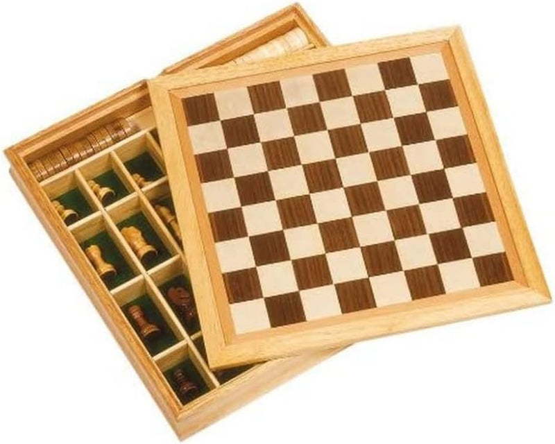 Goki 56953 - Spiele-Set Schach, Dame und Mühle