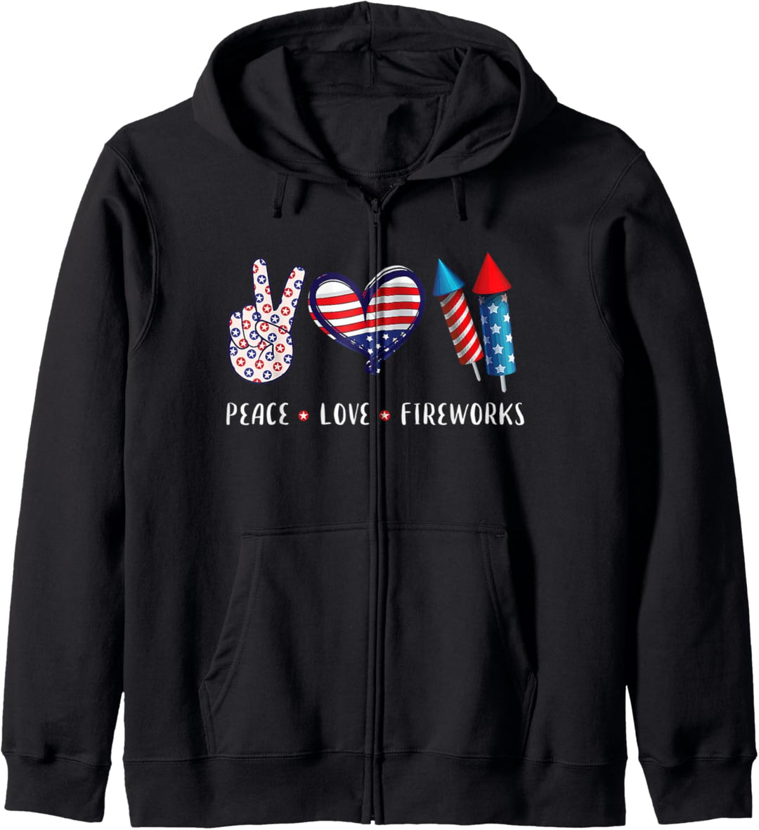 PEACE LOVE FIREWORKS Shirt 4. Juli Feiergeschenk Kapuzenjacke