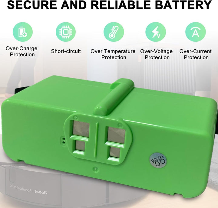 XITAIAN 3300mAh 14,4V 47,52Wh Akku Ersatz 4376392 1800LI Kompatibel mit iRobot Roomba 980 966 965 96