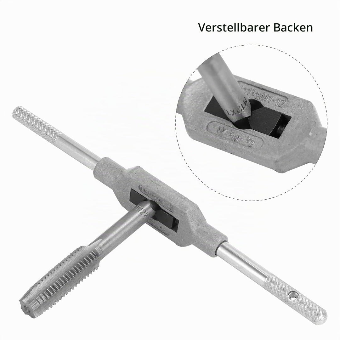 QWORK® 16 tlg Professionelles Gewindebohrer und Bohrerset, Gewindeschneidset, M3-M12 Gewindebohrer S