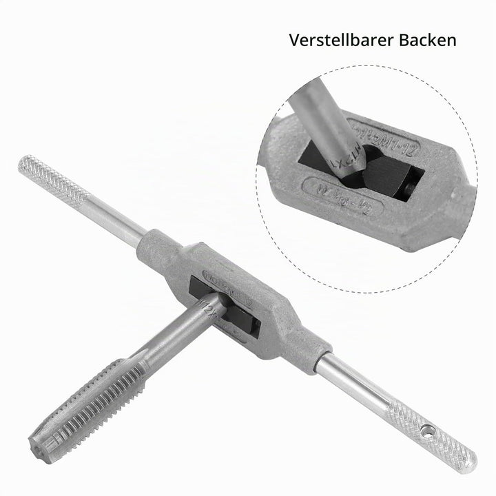 QWORK® 16 tlg Professionelles Gewindebohrer und Bohrerset, Gewindeschneidset, M3-M12 Gewindebohrer S