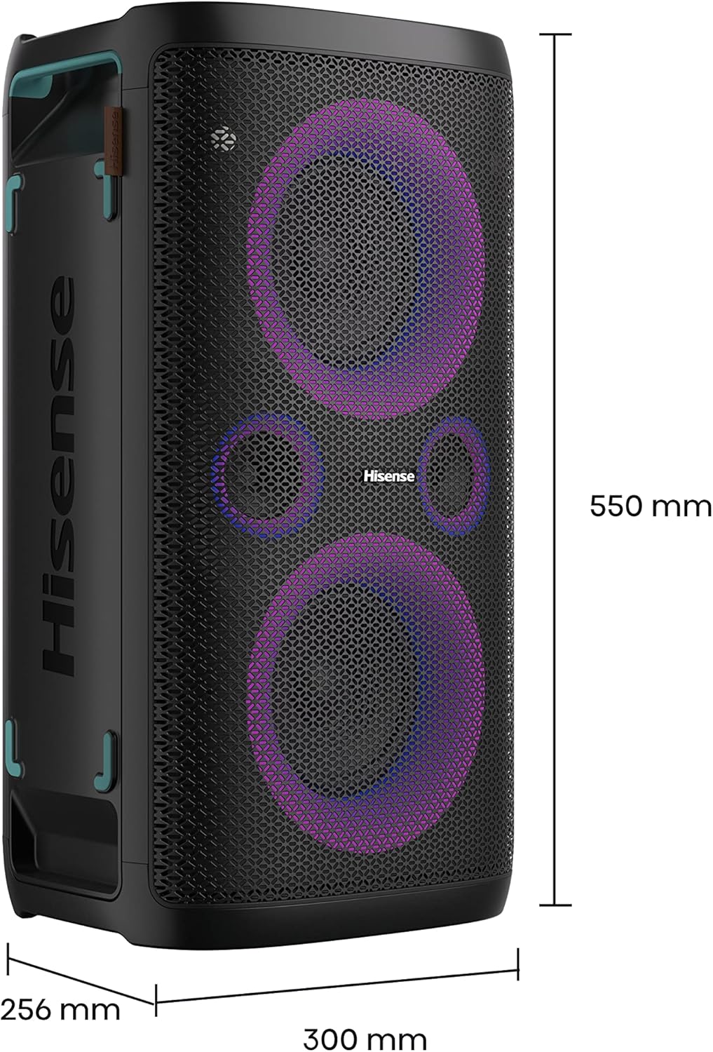 Hisense HP 110 Party Rocker One Plus- Tragbarer Party Lautsprecher mit Karaoke Modus inkl. 2 Mikrofo