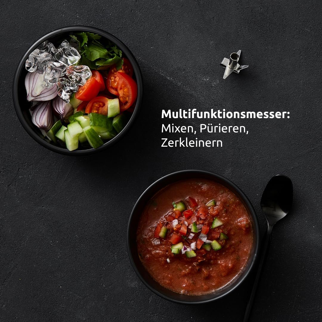 bamix Stabmixer Set M160 ONE inkl. Multifunktionsmesser aus Edelstahl, 160 Watt, 2-Stufen, Made in S