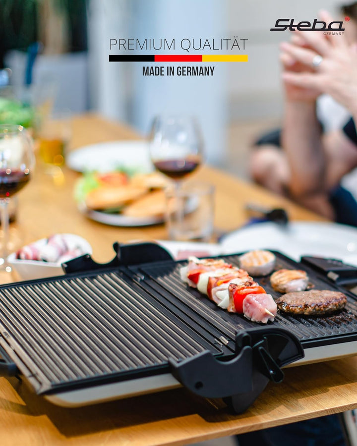 Steba PG 4.4 - BBQ Kontaktgrill - Überbacken - Offen Grillen auf doppelter Fläche - Grillfläche: 2 x