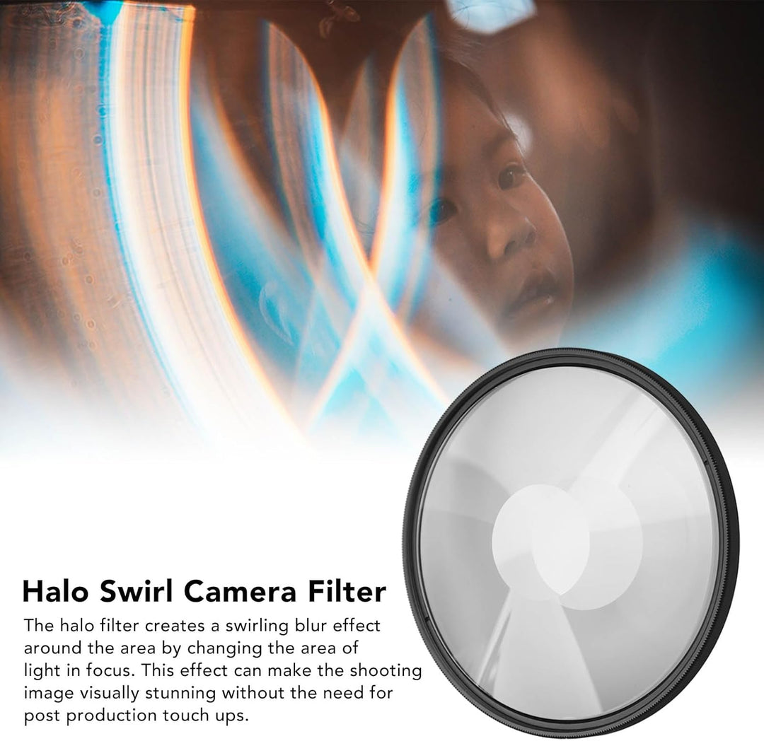 Swirl Halo Kameraobjektivfilter, Spezialeffektfilter aus Optischem Glas, Fotokameraobjektivzubehör,