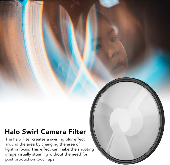 Swirl Halo Kameraobjektivfilter, Spezialeffektfilter aus Optischem Glas, Fotokameraobjektivzubehör,