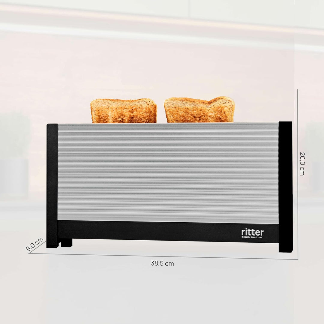 ritter volcano 3 Langschlitz Toaster mit Brötchenaufsatz, extra schmal, Made in Germany
