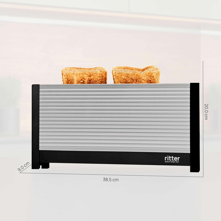 ritter volcano 3 Langschlitz Toaster mit Brötchenaufsatz, extra schmal, Made in Germany