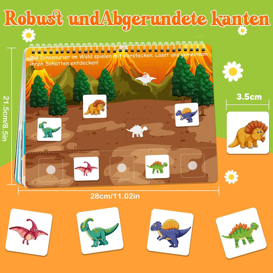 Montessori Spielzeug Book ab 3 4 Jahr,Busy Book für Kinder mit Klettverschluss-Aufklebern,14 Themenb