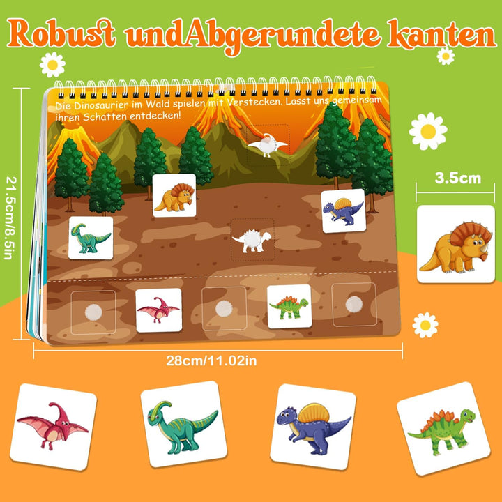 Montessori Spielzeug Book ab 3 4 Jahr,Busy Book für Kinder mit Klettverschluss-Aufklebern,14 Themenb