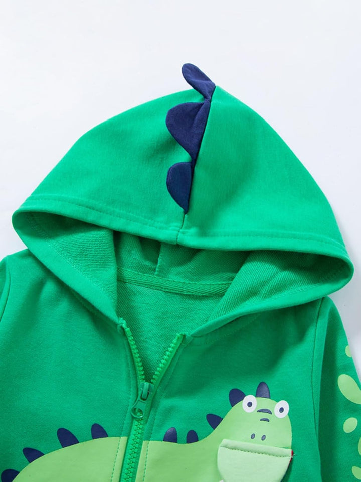 Alleen Jungen Sweatjacke Hoodie Langarm Baumwolle Kinder Pullover Dino Kapuzenpullover Jacke mit Kap