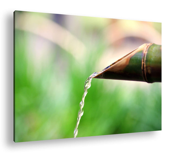 deyoli japanisches Wasserrohr aus Bambus Format: 120x80 als Leinwandbild, Motiv fertig gerahmt auf E
