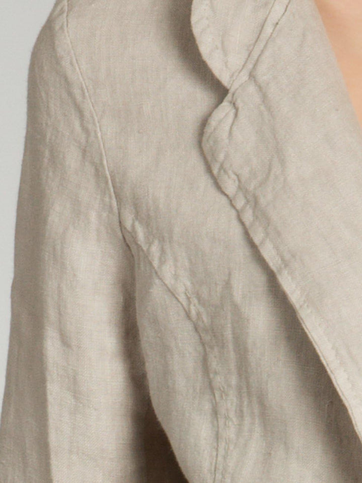 Caspar BZR004 kurzer Damen Leinen Sommer Blazer XS Beige, XS Beige