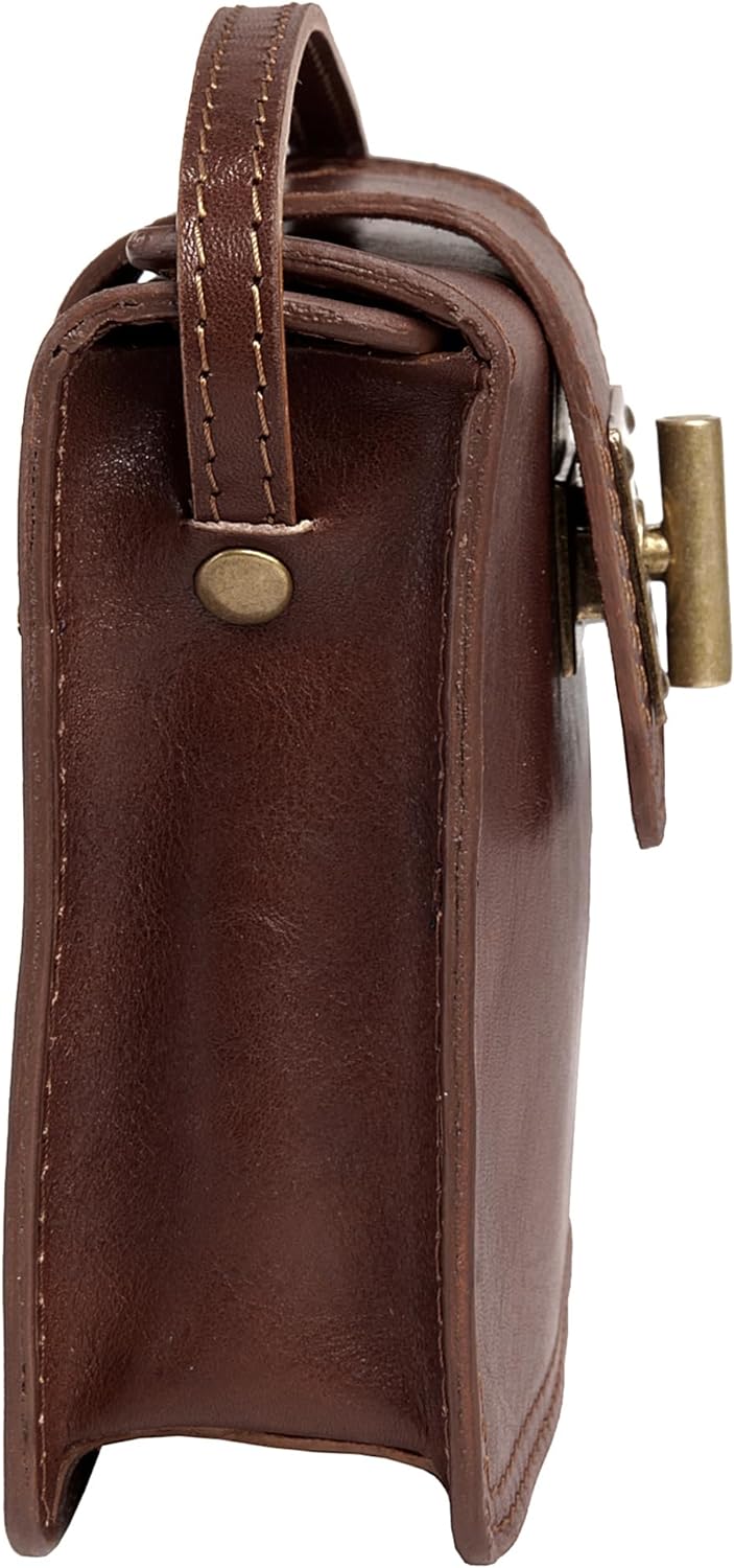 piké Umhängetasche braun echt Leder Damen - 016417