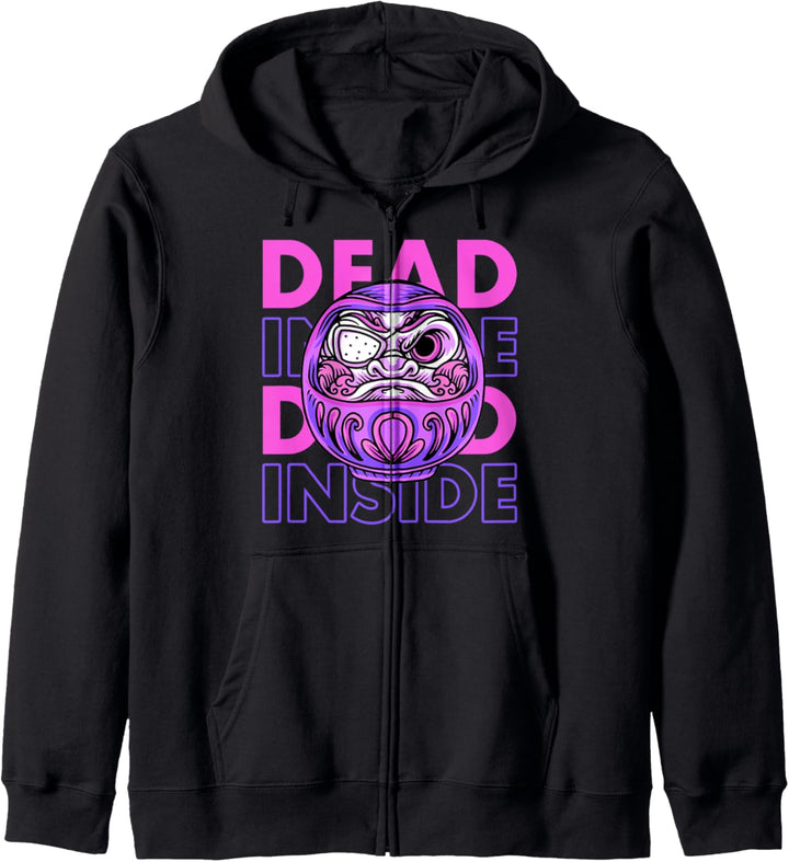 Aesthetic Pastel Japanisch Daruma Doll Dead Inside Emo Goth Kapuzenjacke