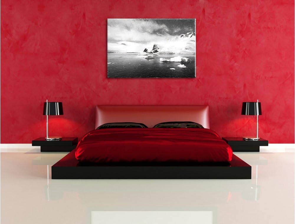 Pixxprint Winterlandschaft in der Antarktis als Leinwandbild/Grösse: 100x70 / Wandbild/Kunstdruck/fe