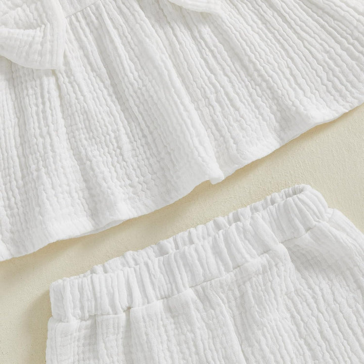 Loalirando Baby Mädchen Musselin Kleidung Set Ärmellos Oberteil + Shorts Sommer Outfits Kinderkleidu