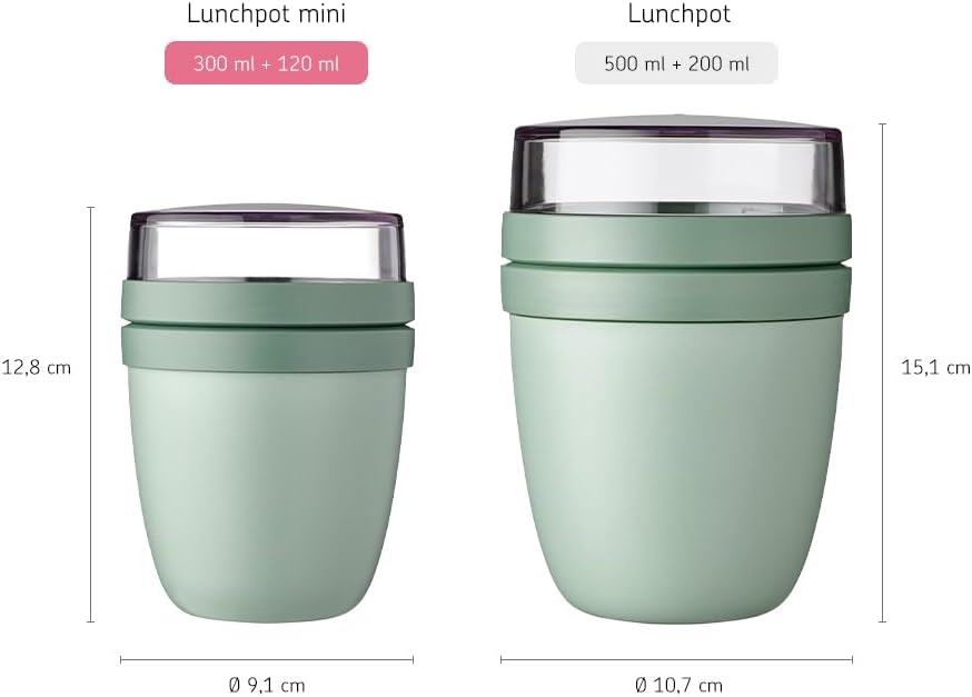 Mepal Müslibecher to go, Klein, praktischer Joghurtbecher to go - Unterteilung für Joghurt & Müsli -