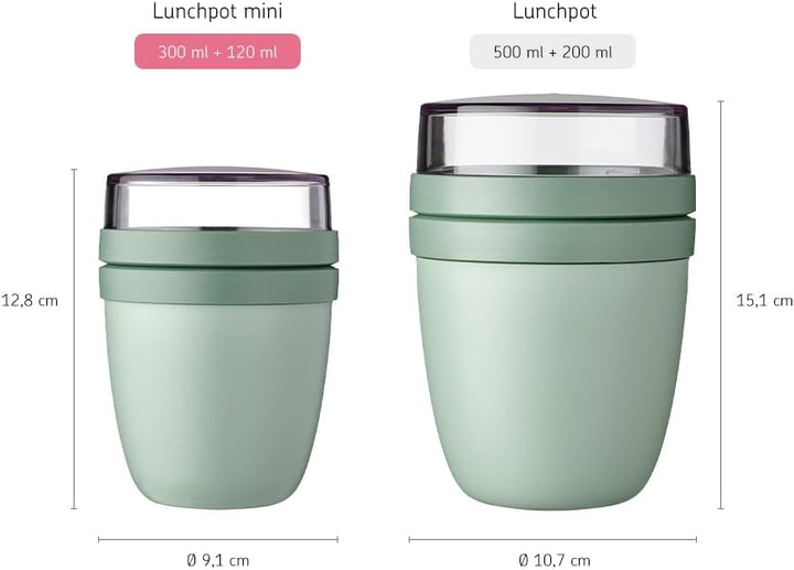 Mepal Müslibecher to go, Klein, praktischer Joghurtbecher to go - Unterteilung für Joghurt & Müsli -
