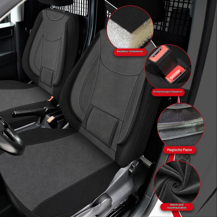 Sitzbezüge Auto für 2011-2021 VW Caddy 4, Autositzbezüge Auto-Sitzschoner Schonbezüge Sitzauflagen S