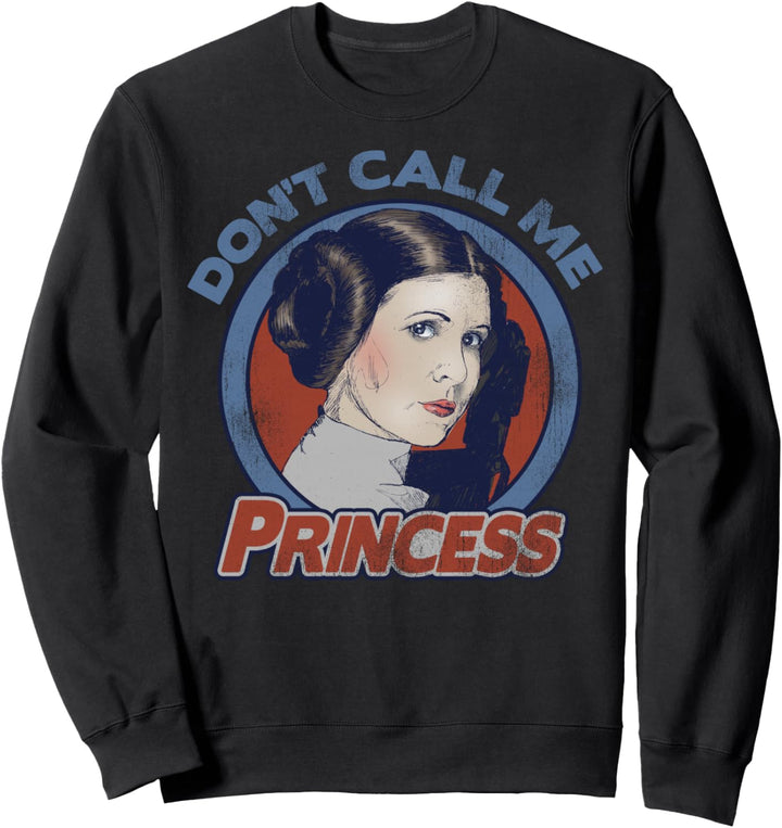 Star Wars Princess Leia Don't Call Me Princess Text Portrait Sweatshirt