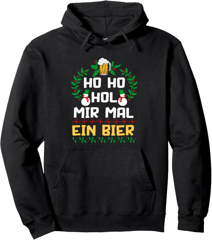 Ho Ho Hol mir mal ein Bier - Ugly Christmas Weihnachten Bier Pullover Hoodie
