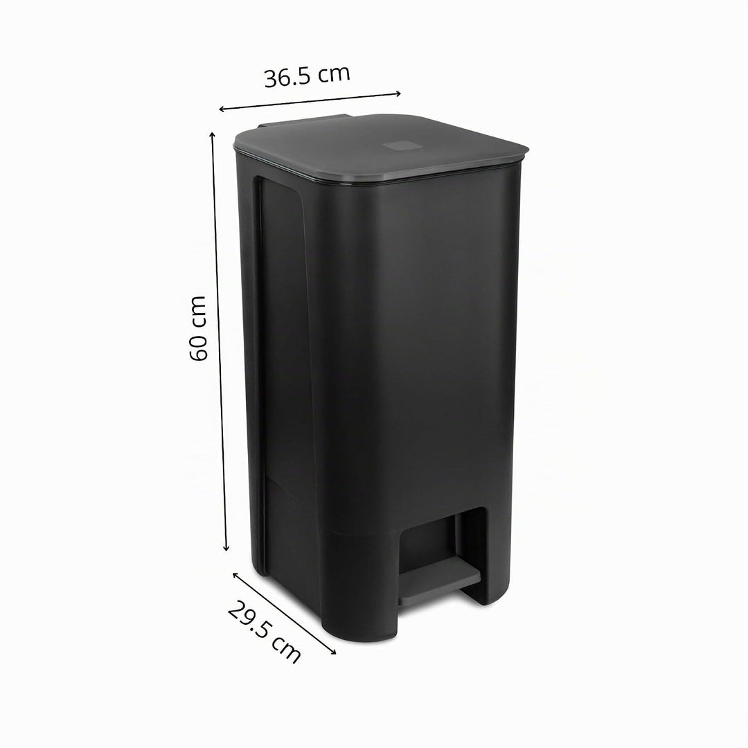 Treteimer Set 40L Blau, Tretmülleimer mit Pedal, Mülleimer, Mülltrennsystem für Papier, Kunststoff u