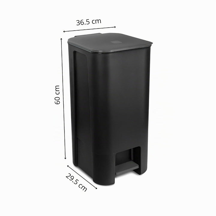 Treteimer Set 40L Blau, Tretmülleimer mit Pedal, Mülleimer, Mülltrennsystem für Papier, Kunststoff u