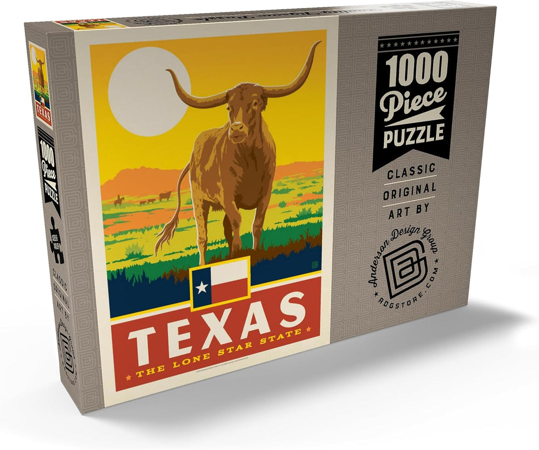 Texas: The Lone Star State, State Pride Vintage Poster - Premium 1000 Teile Puzzle - MyPuzzle Sonder