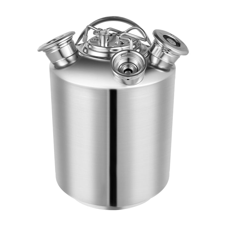Reinigungsbehälter 10L 304 Edelstahl Zapfanlage Bierkoffer mit Deckel Reinigungsfass Bierfass, 3-Kop