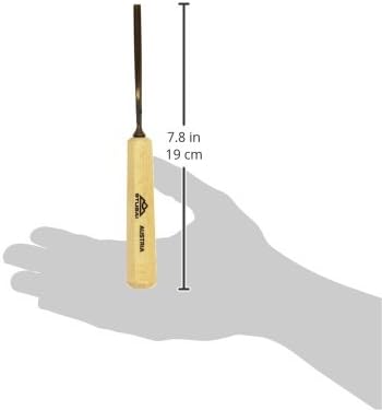 STUBAI Stemmeisen Stechbeitel Serie 52 - Form 7 | Gerades Hohleisen - 4 mm, mit Holzgriff, für Figur
