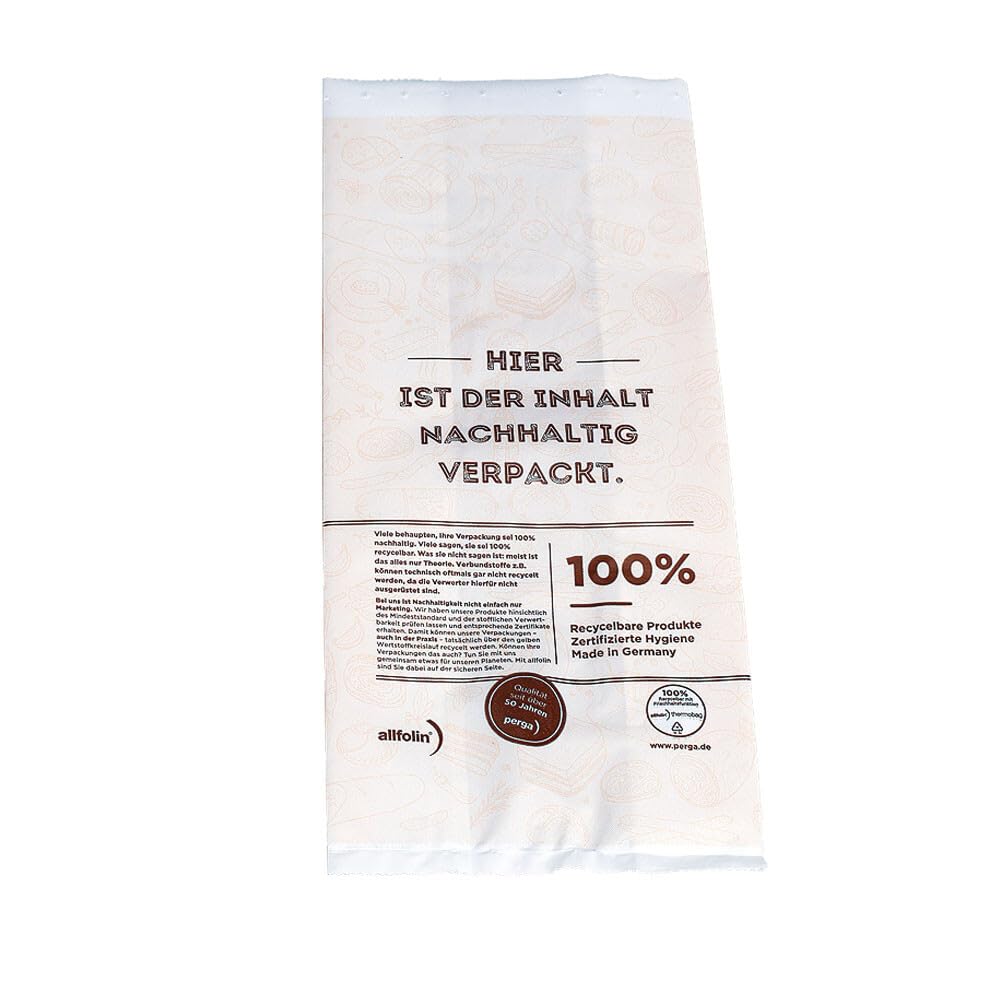 Warmhaltebeutel "hält lange warm", Allfolin, Weiss mit Druck, 130+80x300 mm, 1000 Stück