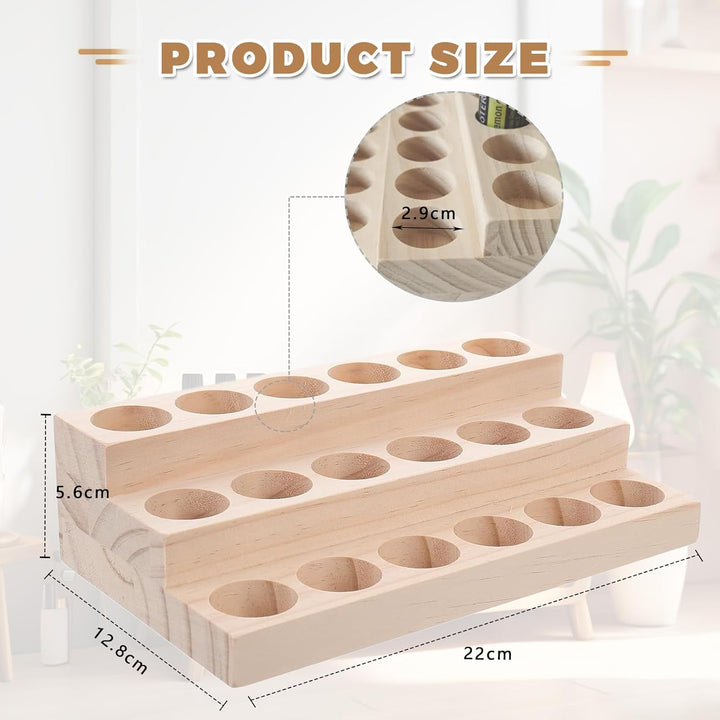 3-Lagen mit 18 Loch Hölzern für Ätherisches Öl Display Ständer, Aromatherapie Öle Organizer Ätherisc