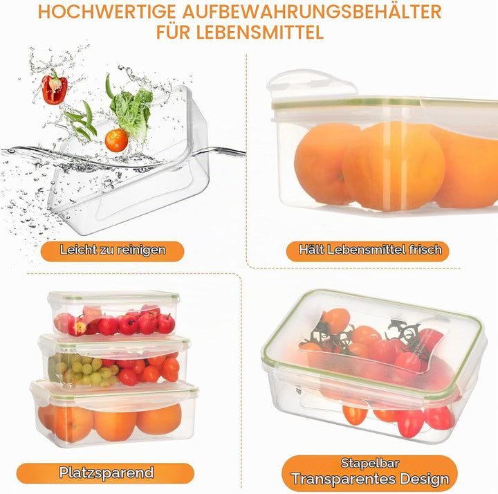 AiQInu Frischhaltedosen Mit Deckel 7PCS, BPA-Frei PP(3.8L+2.5L+1.5L+1L+0.5L+0.24L+0.12L) Plastik Vor