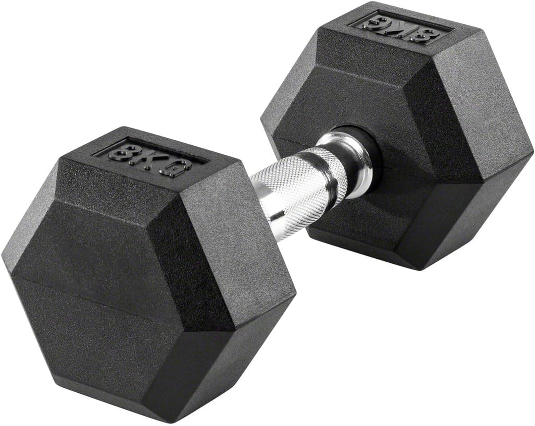 Sport-Tec Hex Kompakthantel aus Gummi, Stück, 1-30 kg Hexagon-Hantel, Krafttraining, Fitness Hantel,