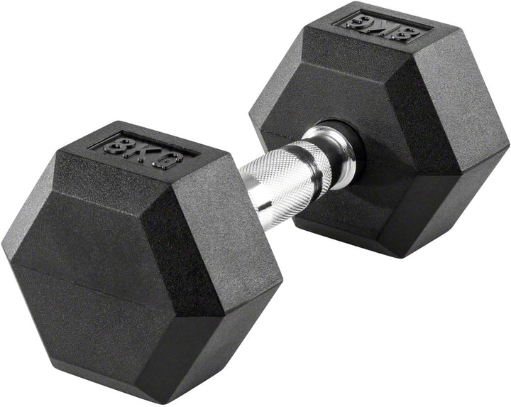 Sport-Tec Hex Kompakthantel aus Gummi, Stück, 1-30 kg Hexagon-Hantel, Krafttraining, Fitness Hantel,