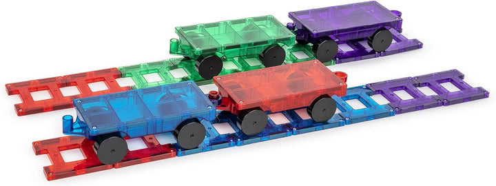 Playmags 20 Stück Train Set: Jetzt mit stärkeren Magneten, Robust, Super-Durable mit Vivid Clear-Col