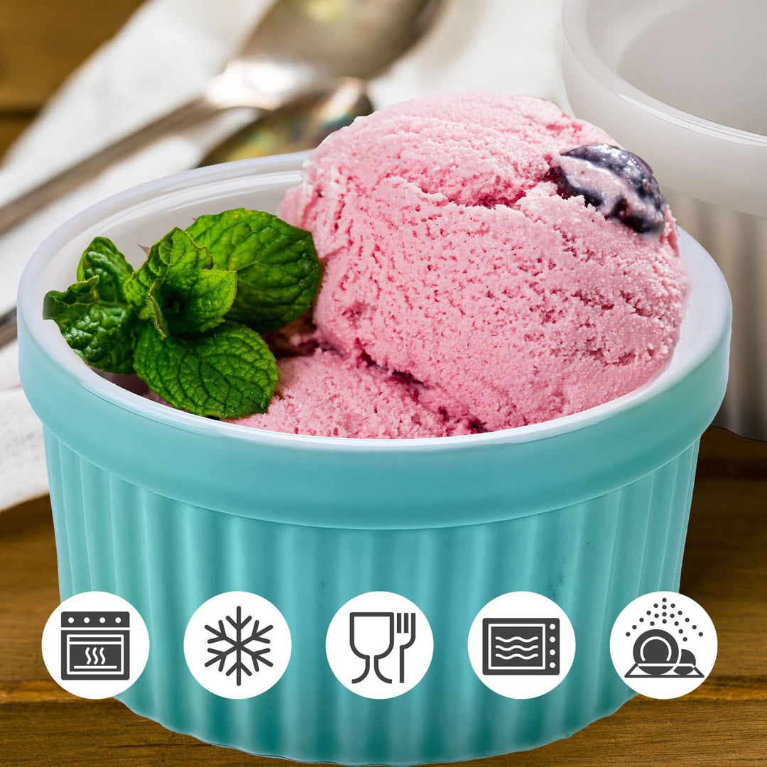 Dimono® Dessert-Schalen Creme Brulee Souflee-Förmchen, Auflaufform-Schälchen mit 170 ml für Desserts