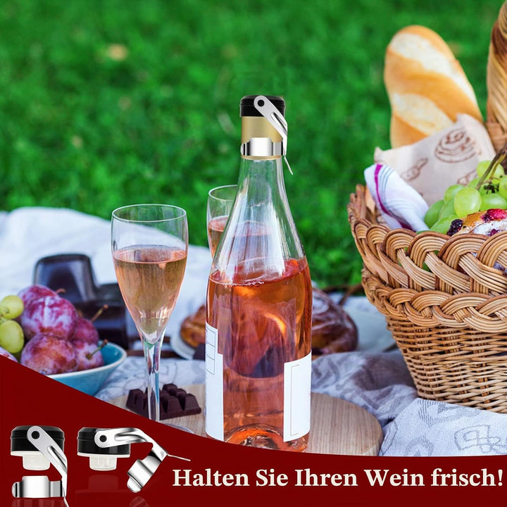Flaschenverschl¨¹sse mit Hebel 6 St¨¹ck Universal Wein Flaschenverschluss, Edelstahl Sektverschluss