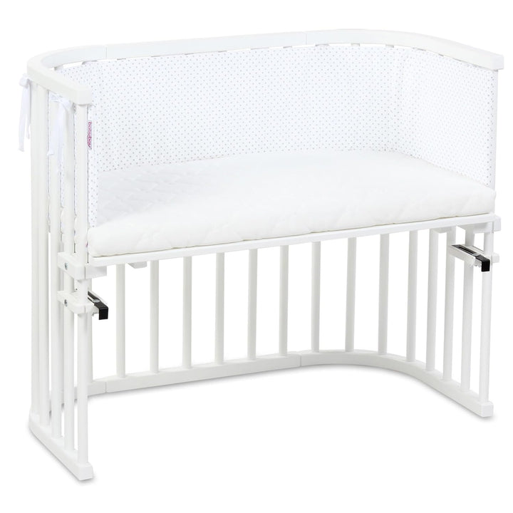 babybay Nestchen Piqué passend für Modell Boxspring XXL, weiss Punkte perlgrau