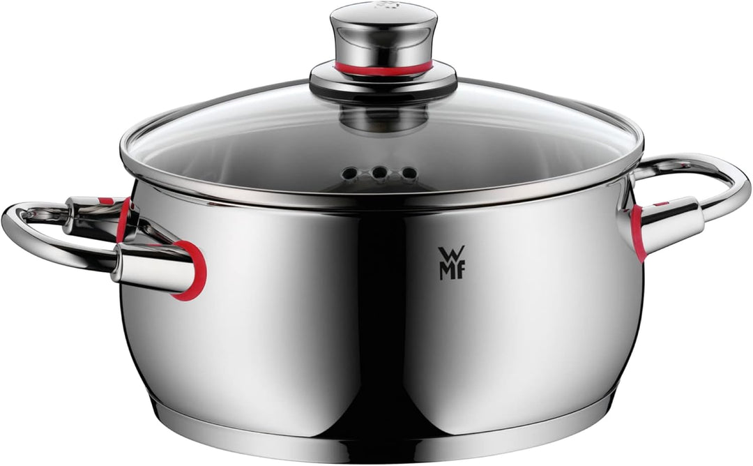 WMF Quality One Topfset Induktion 5-teilig, Kochtopf Set mit Glasdeckel, Cromargan Edelstahl poliert
