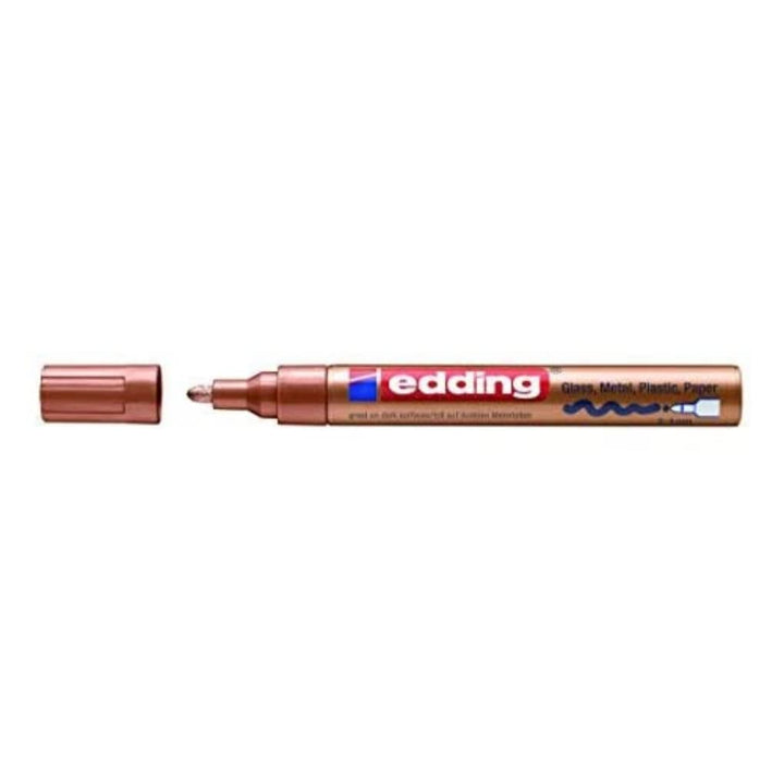 edding 750 Glanzlackmarker - kupfer - 10 Lackmarker - Rundspitze 2-4 mm - Lackstift für Glas, Stein,