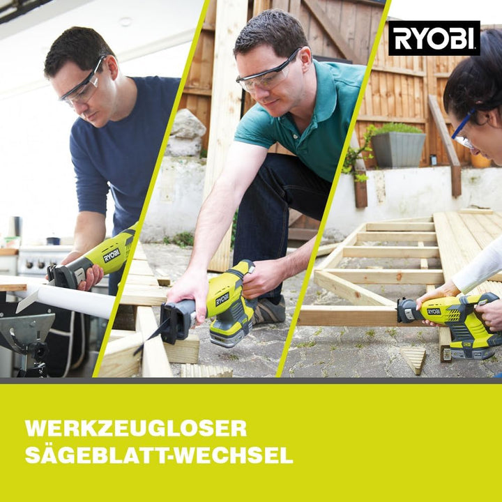 RYOBI 18 V ONE+ Akku-Säbelsäge RRS1801M (Hublänge 22mm, Leerlaufhubzahl 3.100 (min−1), ohne Akku und