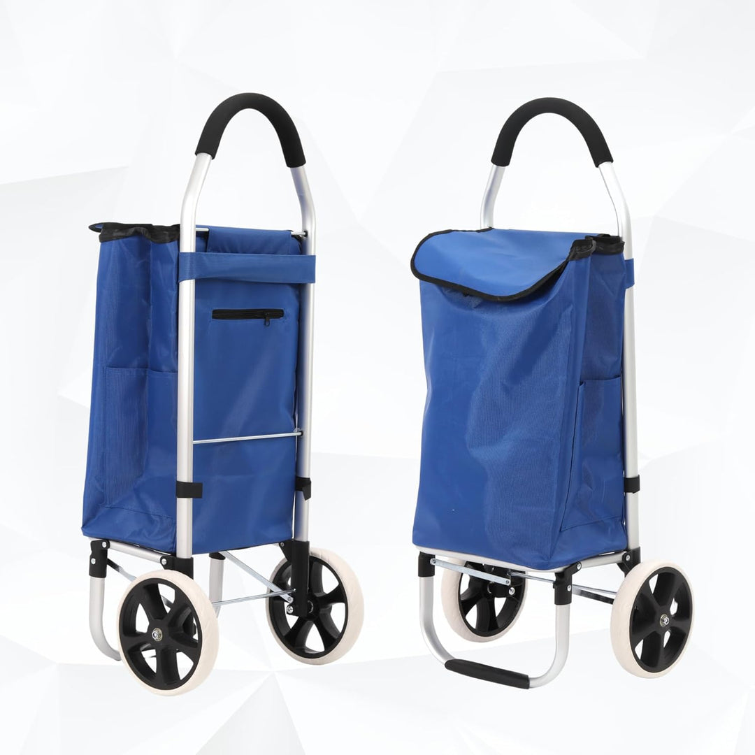 43.5Liter Aluminium Trolley Einkaufstrolley Klappbar, Shopping Trolley, Wasserabweisender Einkaufswa
