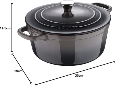 MasterPro Unique | Topf 27cm mit Deckel | Weiss | Aus Gusseisen | Ergonomische Griffe | Kochtopf | G