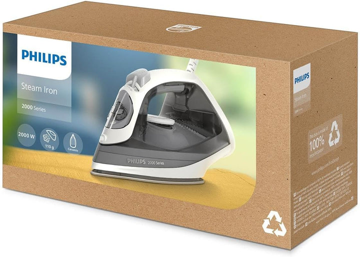 Philips 2000-Serie Dampfbügeleisen - Bis zu 25 g/min Dauerdampf. 2000W. 250 ml Wassertank. Schnelle