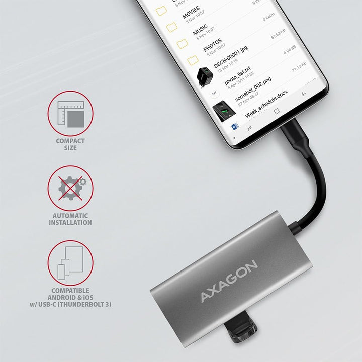 Axagon HMC-4G2 hub & concentrateur USB 3.2 Gen 2 (3.1 Gen 2) Type-C 10000 Mbit/s